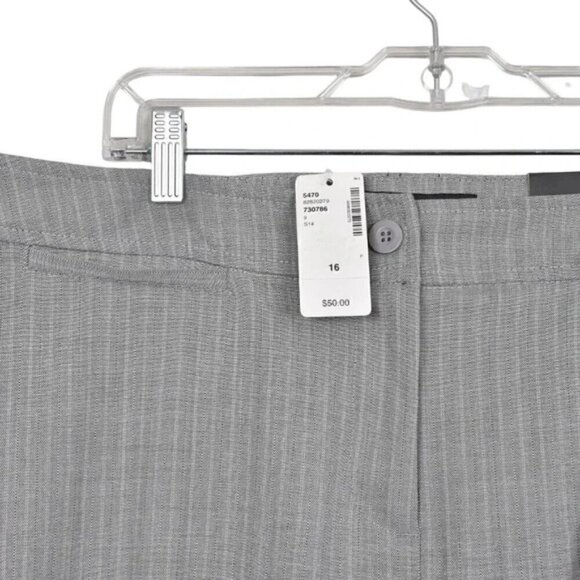 NWT Penningtons Pants Slightly Curvy Fit Gray Straight Leg Size 16 - Picture 2 of 11
